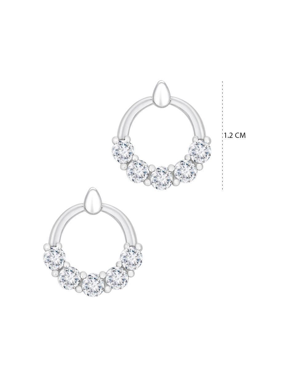 Set de aretes de plata P 925 con acabado pulido zirconia 6