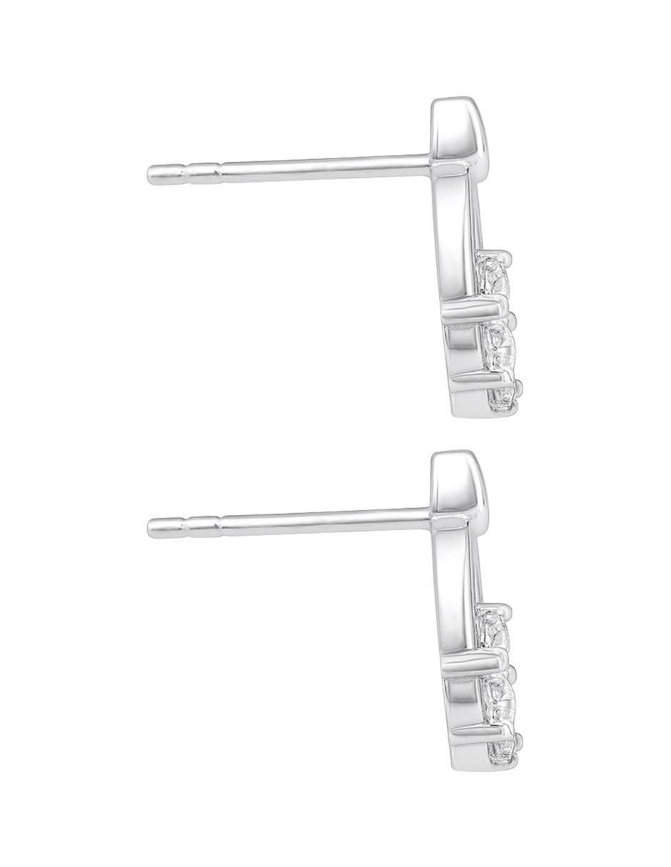 Set de aretes de plata P 925 con acabado pulido zirconia 4
