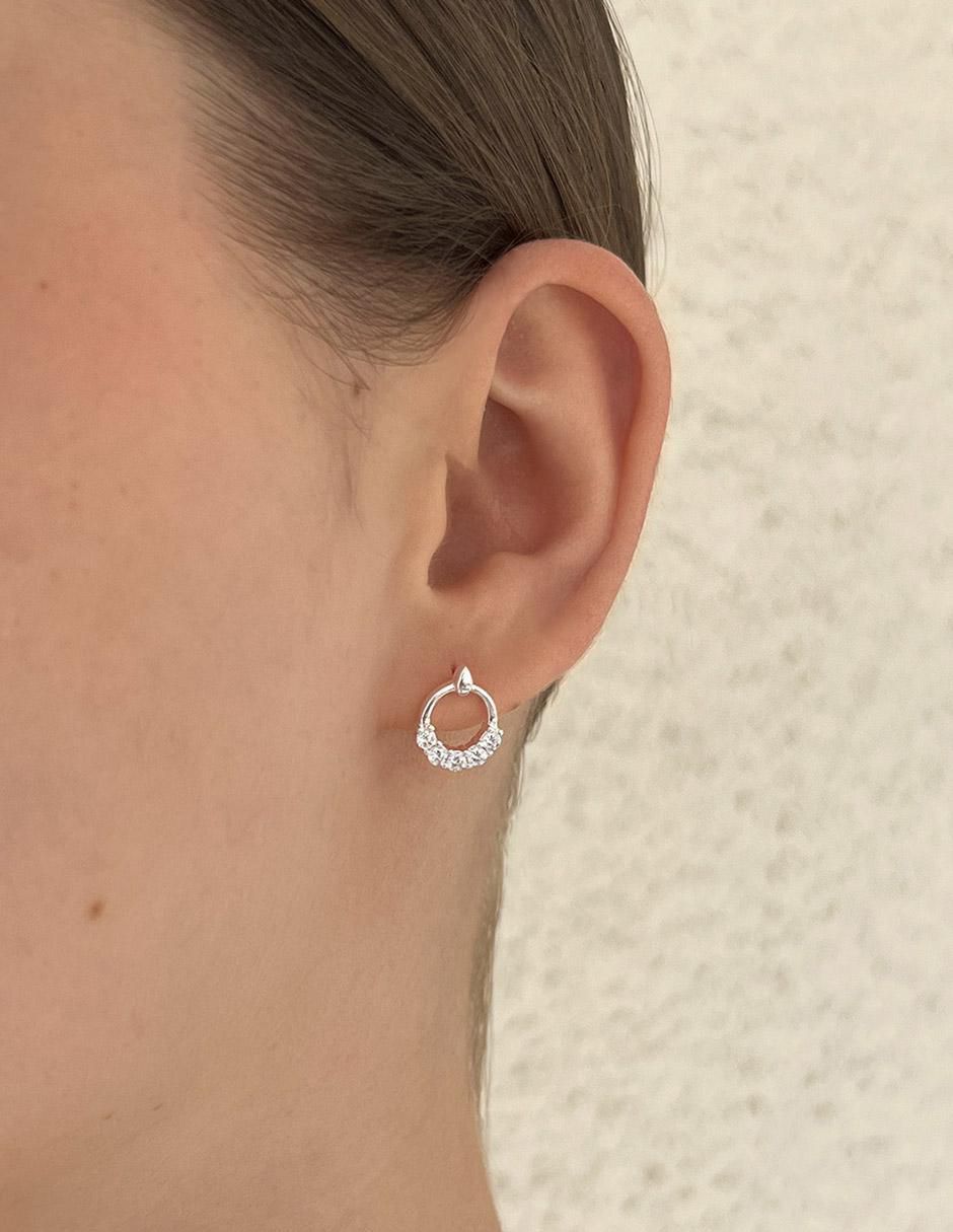 Set de aretes de plata P 925 con acabado pulido zirconia 5