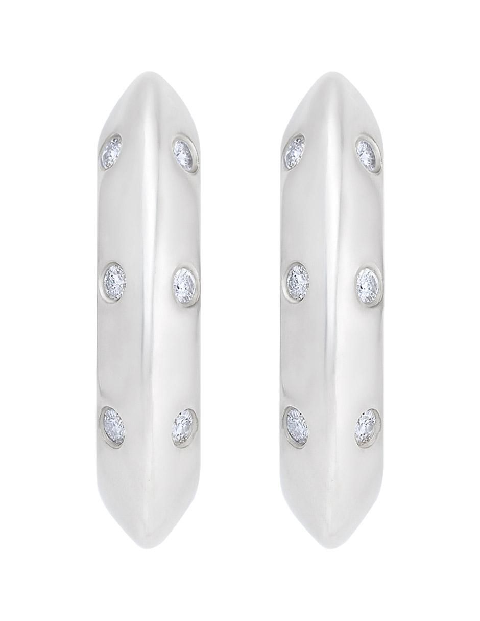 Set de aretes de plata P 925 con acabado pulido zirconia Set de aretes de plata P 925 con acabado pulido zirconia