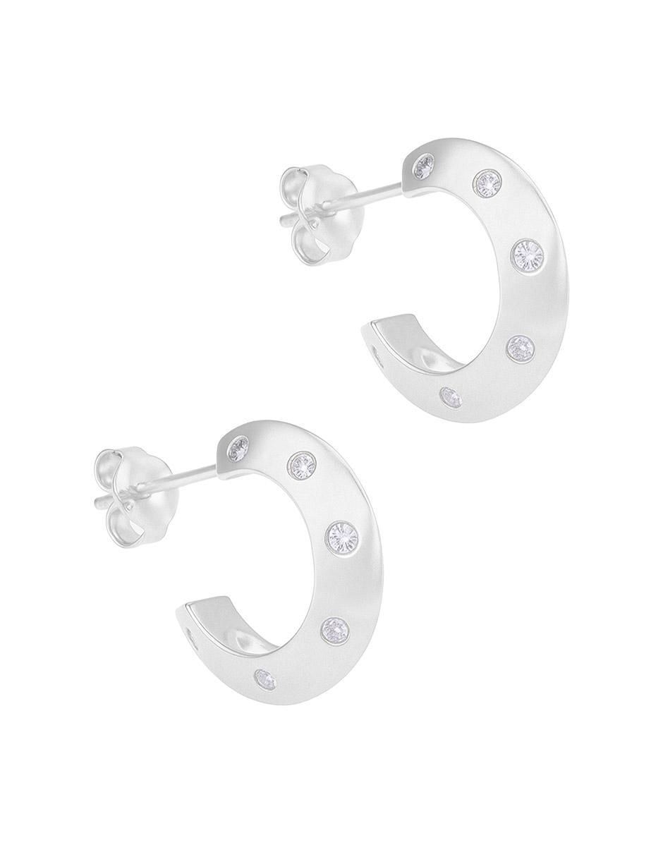 Set de aretes de plata P 925 con acabado pulido zirconia 2
