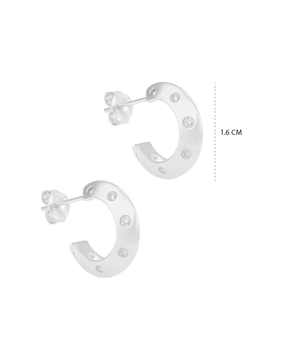 Set de aretes de plata P 925 con acabado pulido zirconia 6