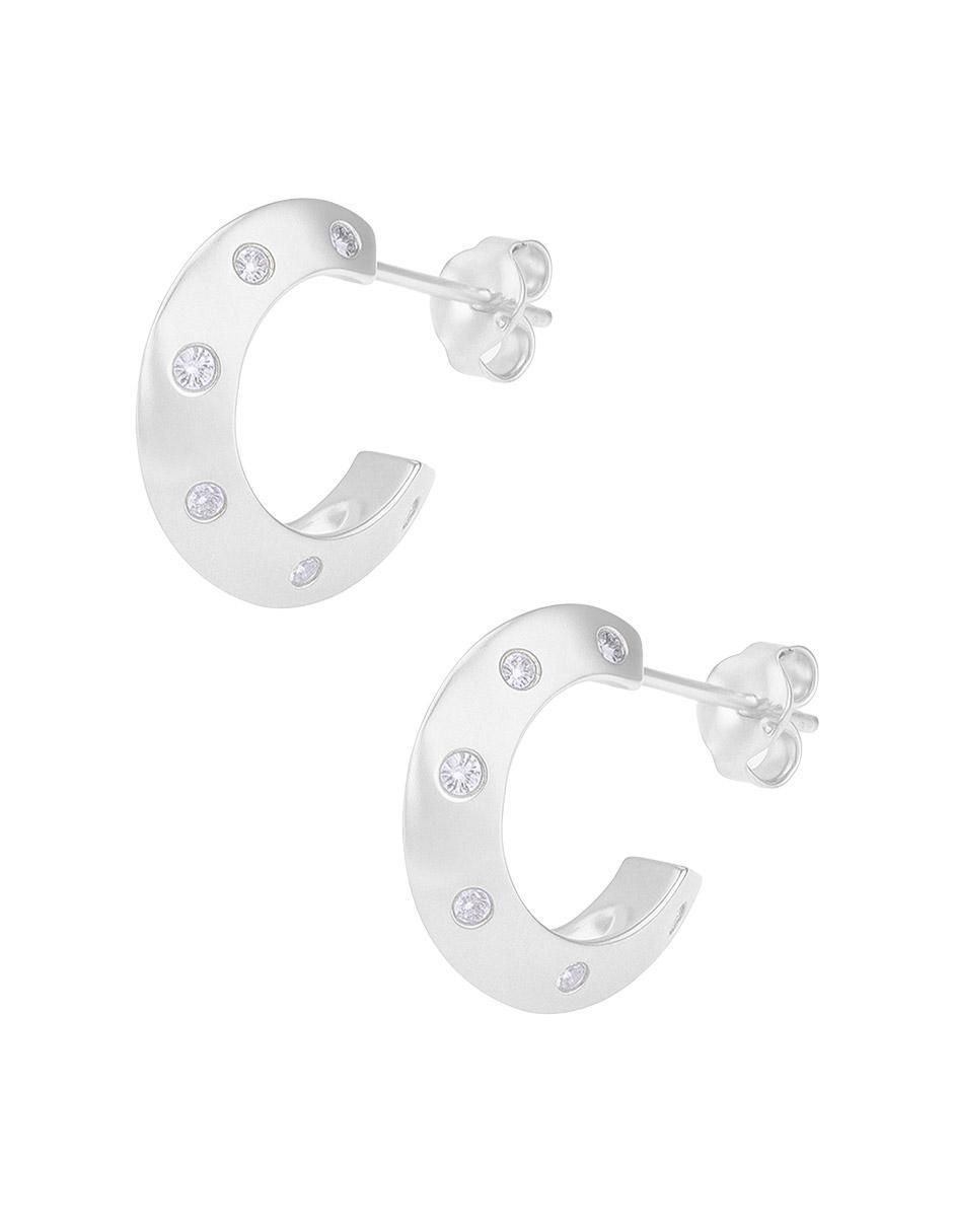 Set de aretes de plata P 925 con acabado pulido zirconia 3