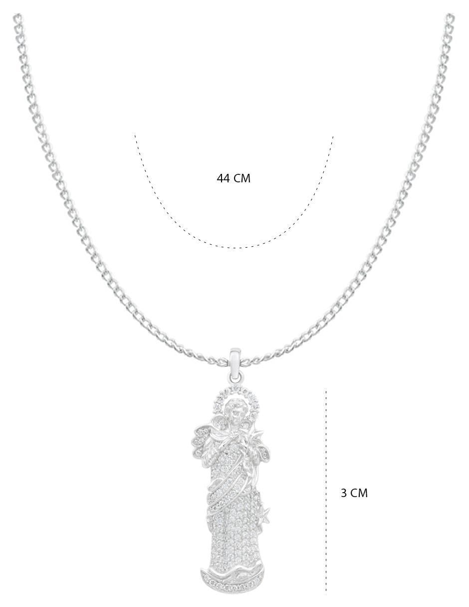 Collar con dije de virgen de plata P 925 4