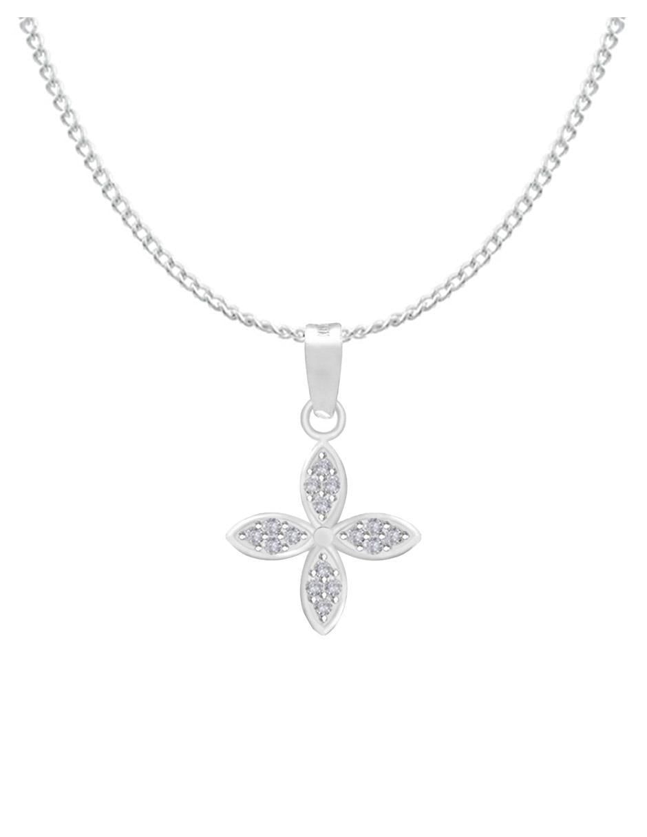 Collar con dije de flor de plata P 925 2