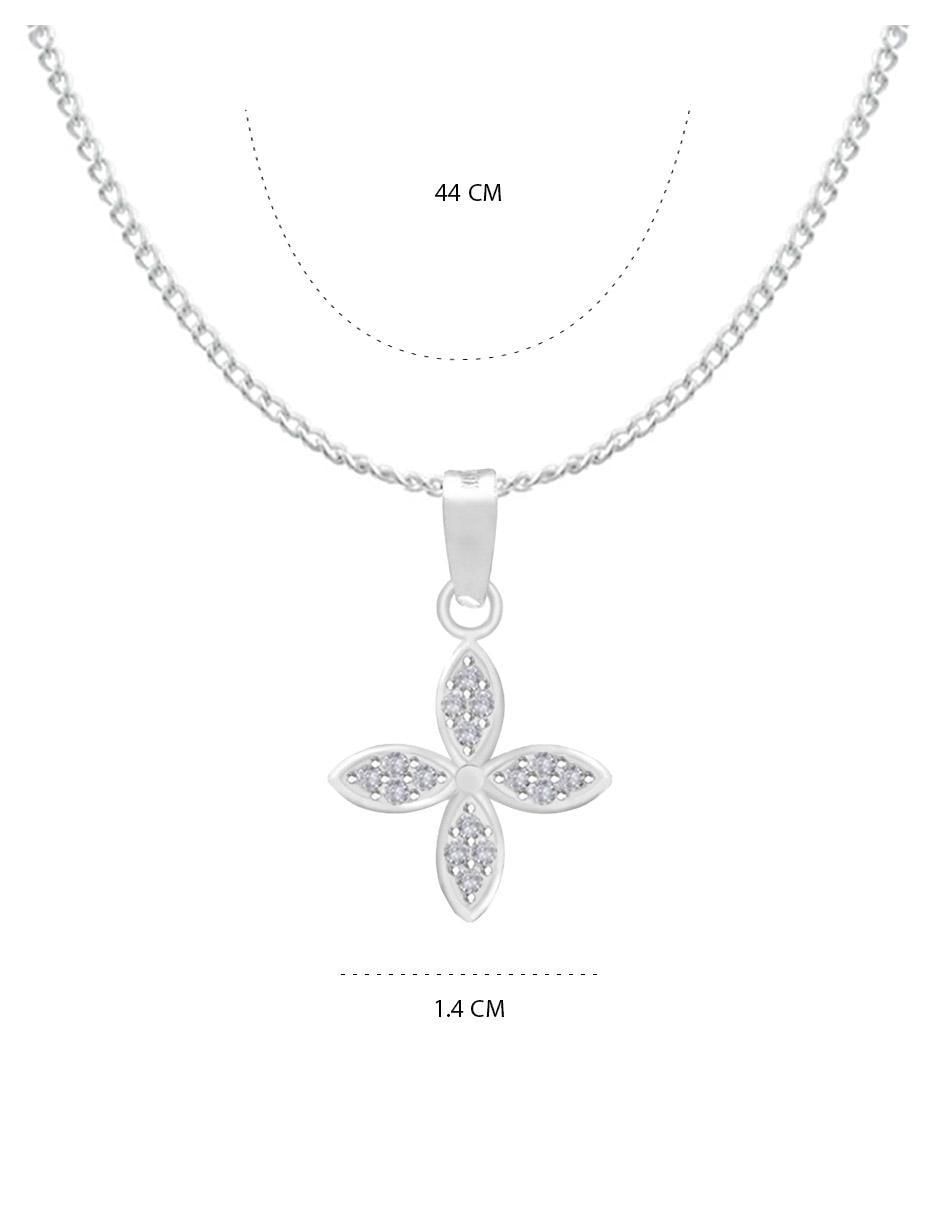 Collar con dije de flor de plata P 925 6
