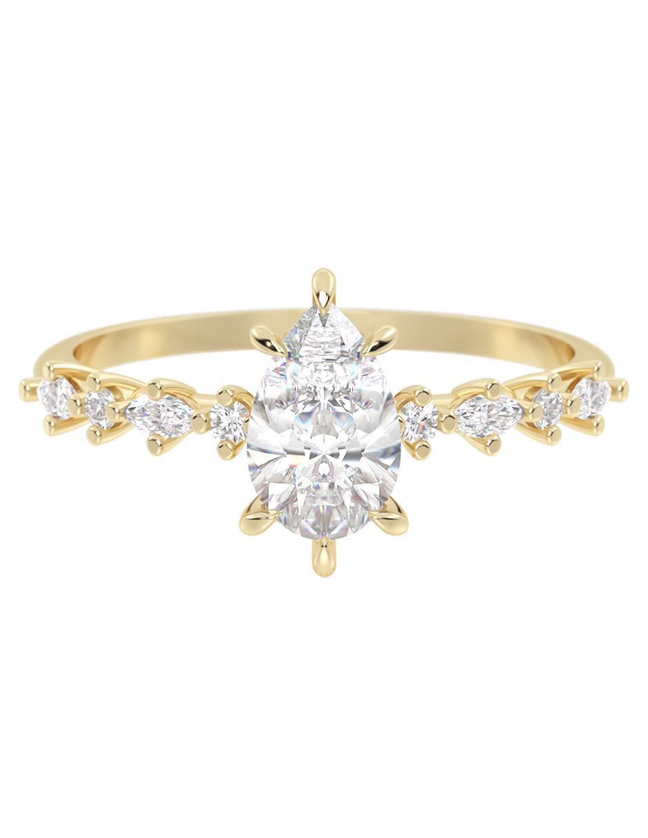 Anillo de compromiso de oro 10 k