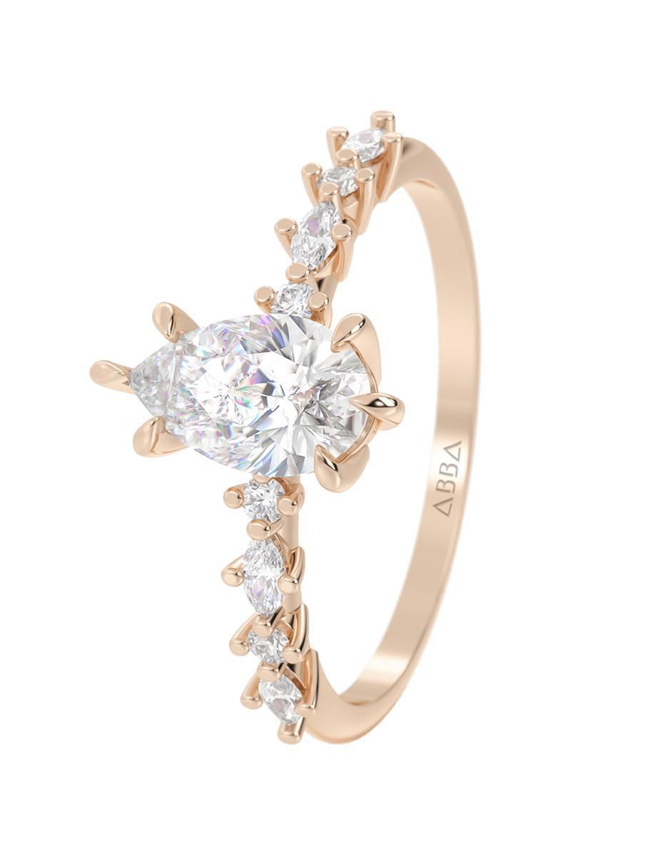 Anillo de compromiso de oro 10 k 3