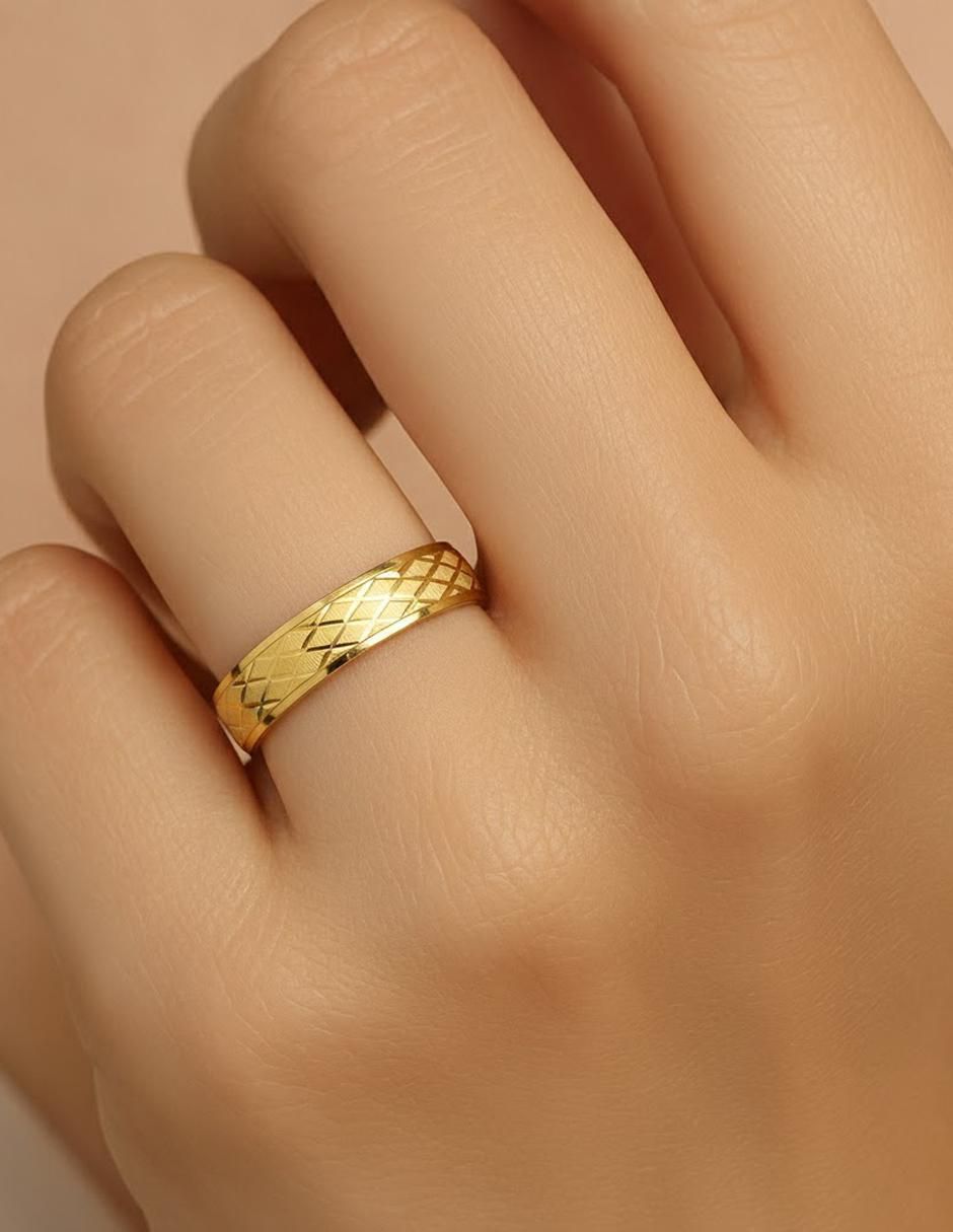 Anillo circular de oro pulido 7