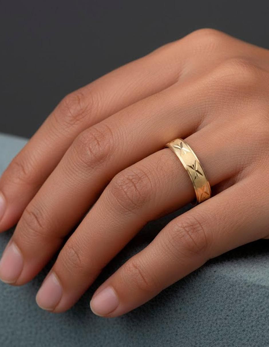 Anillo de estrella 10 k de oro brillante 3