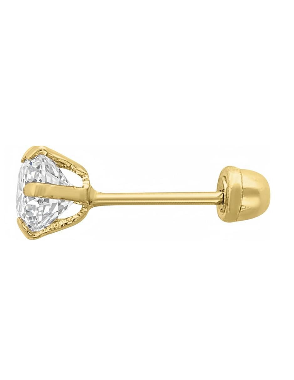 Broqueles de oro 10 K con acabado brillante zirconia 3