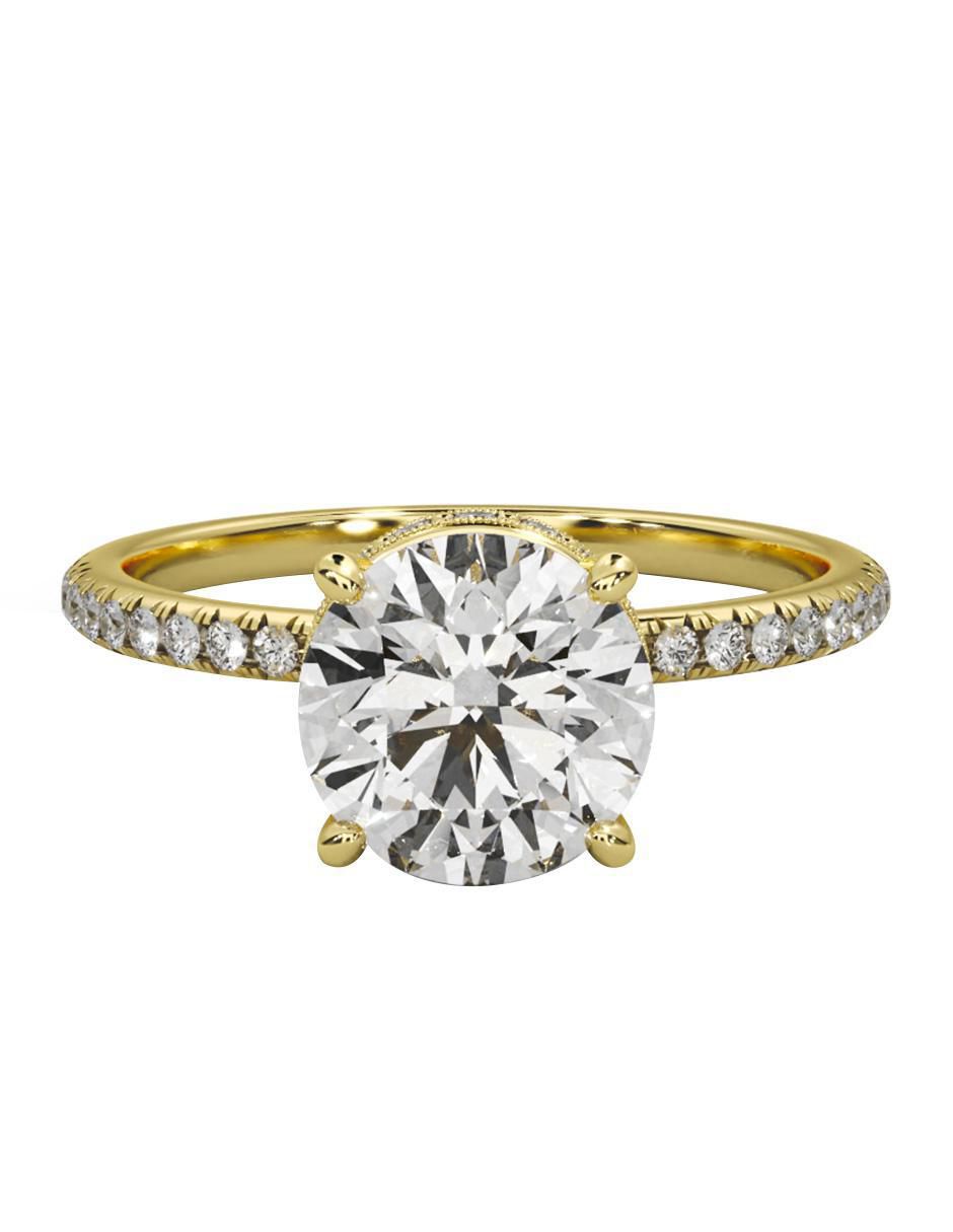 Anillo de compromiso de oro amarillo 14 k