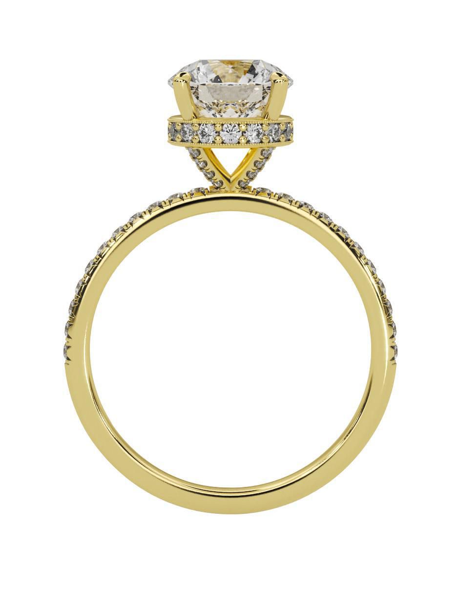 Anillo de compromiso de oro amarillo 14 k 4