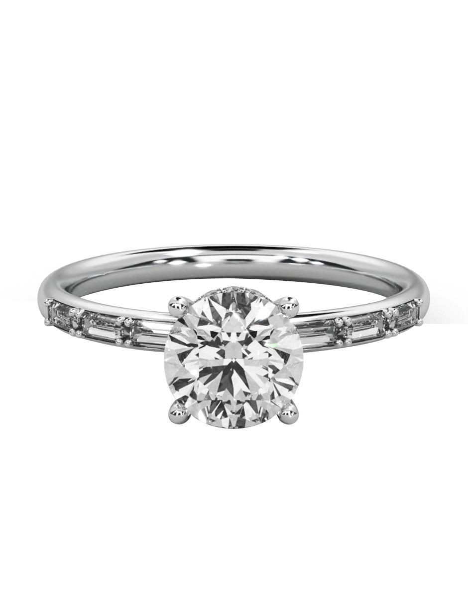 Anillo de compromiso de oro blanco 14 k