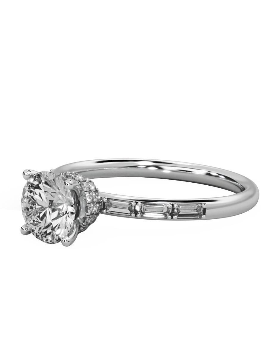 Anillo de compromiso de oro blanco 14 k 2