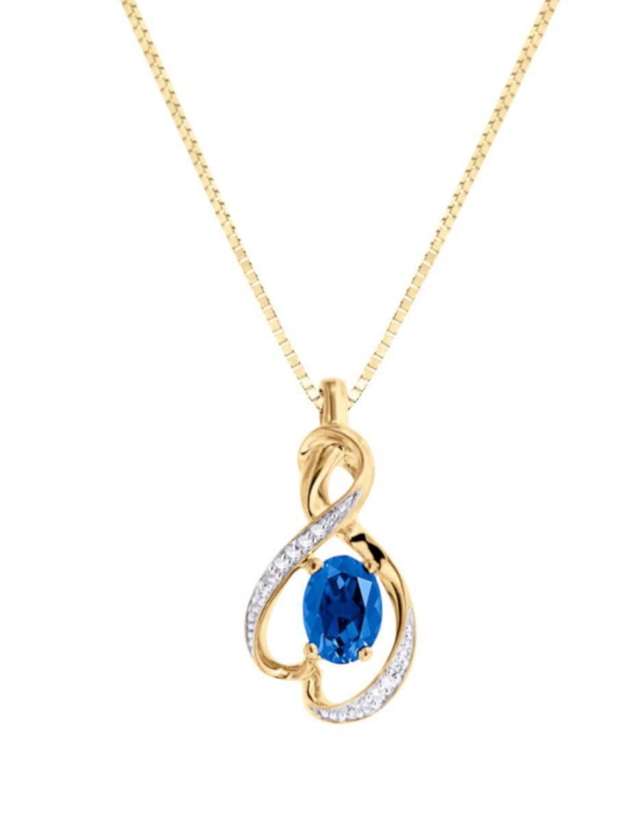 Colgante Y Dije ovalada terrence de oro 14 K zafiro y diamante Colgante Y Dije ovalada terrence de oro 14 K zafiro y diamante