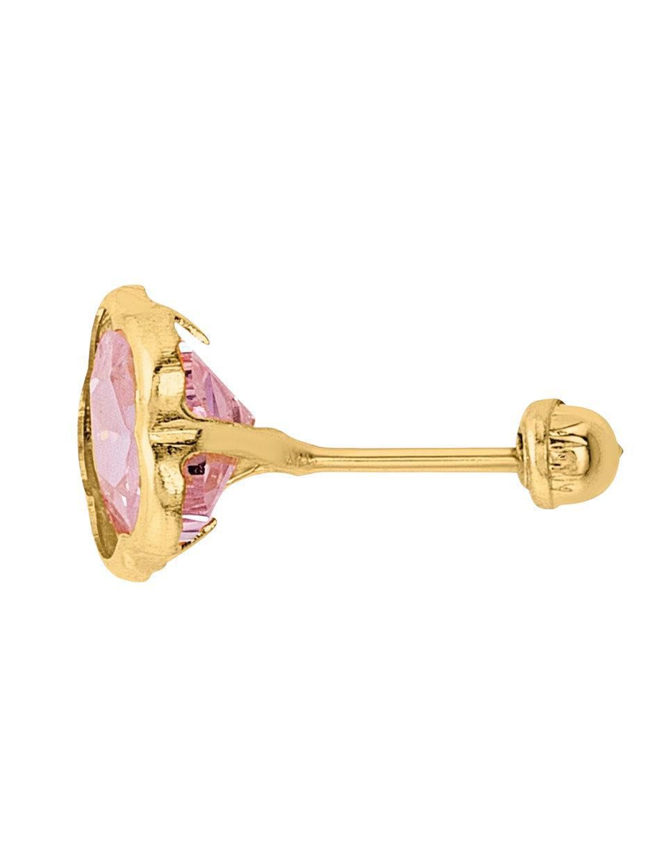 Broqueles de flor de oro 10 K con acabado brillante zirconia 2