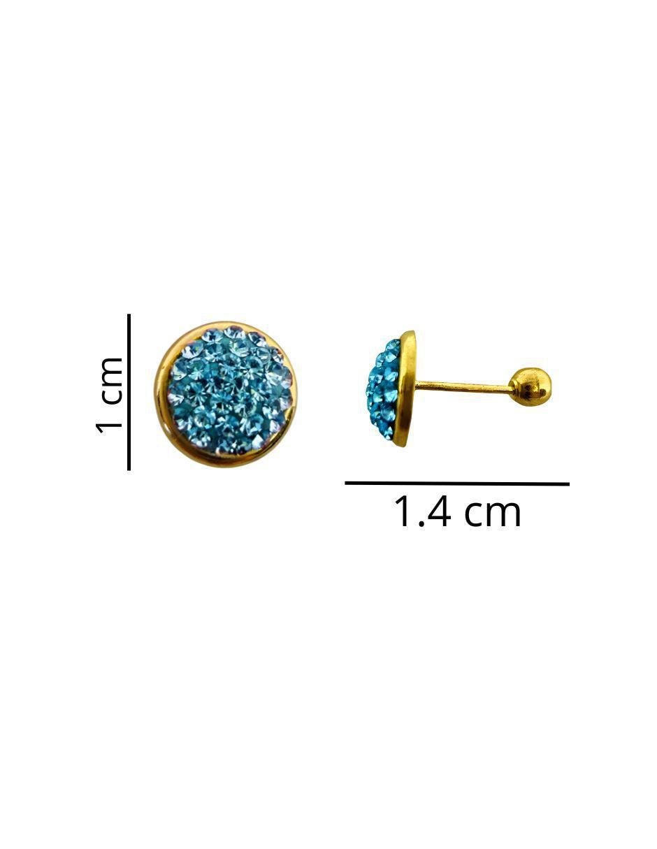 Broqueles circular de oro 14 K con acabado pavé zirconia 4