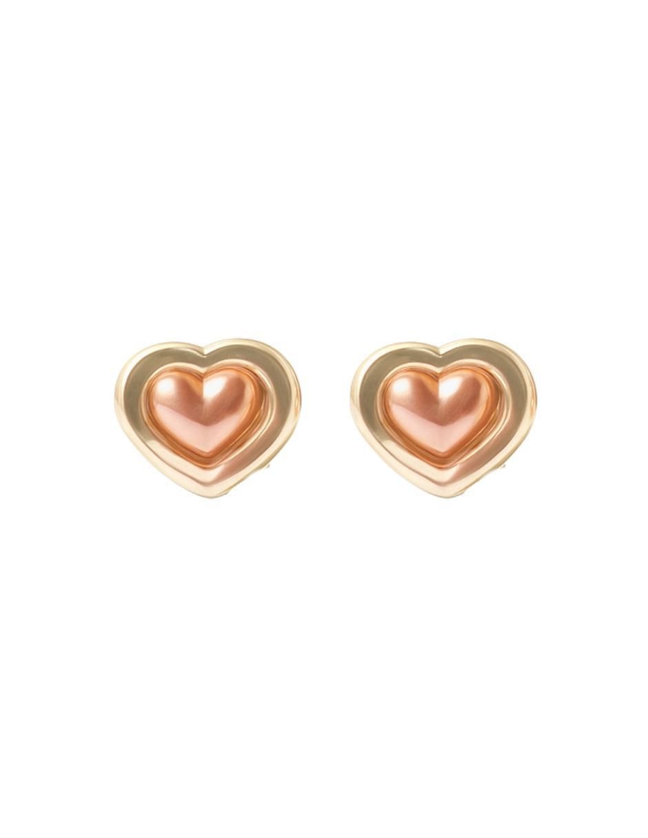 Broqueles de corazón de oro 10 K con acabado pulido