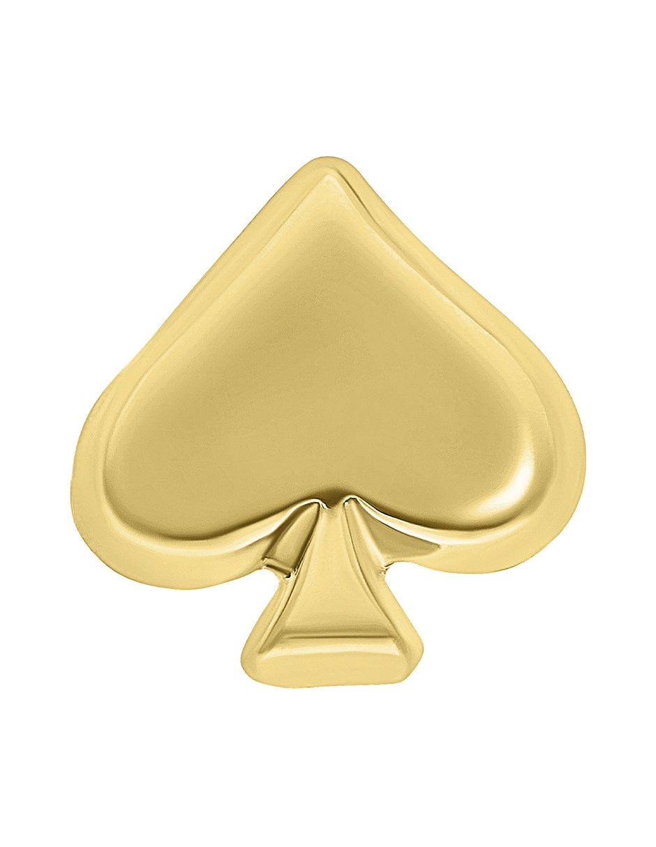 Broqueles de trébol de oro 10 K con acabado pulido zirconia 3