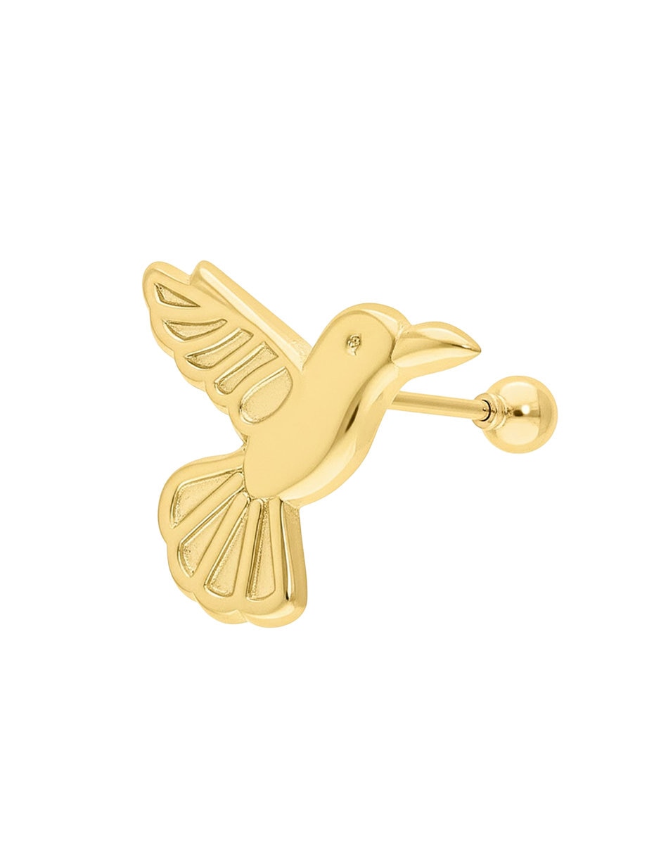 Broqueles de colibrí de oro 10 K con acabado pulido zirconia Broqueles de colibrí de oro 10 K con acabado pulido zirconia