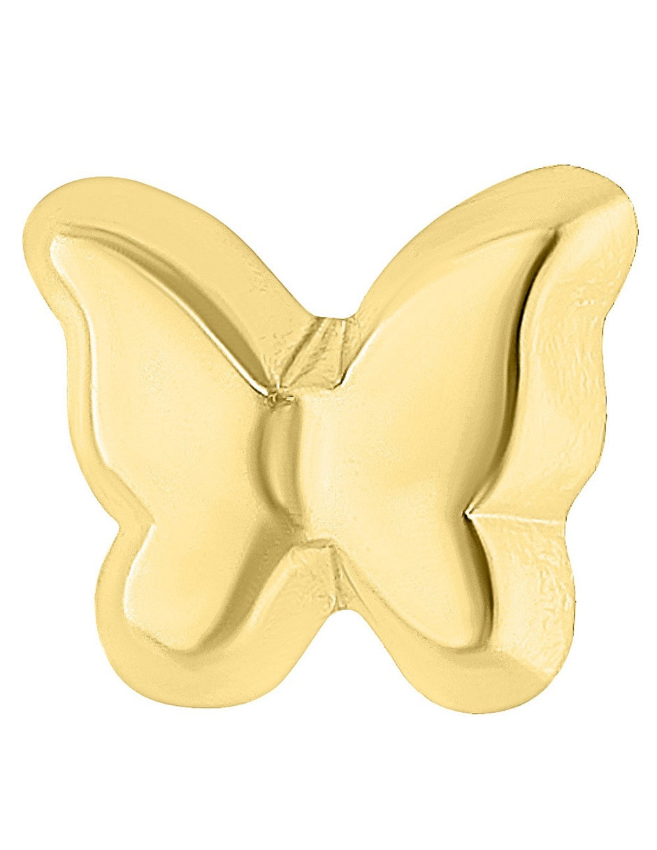 Broqueles de mariposa de oro 10 K con acabado pulido zirconia 3