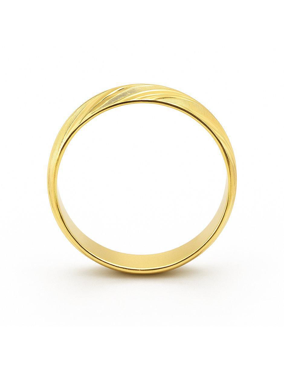 Anillo circular 10 k de oro brillante 3