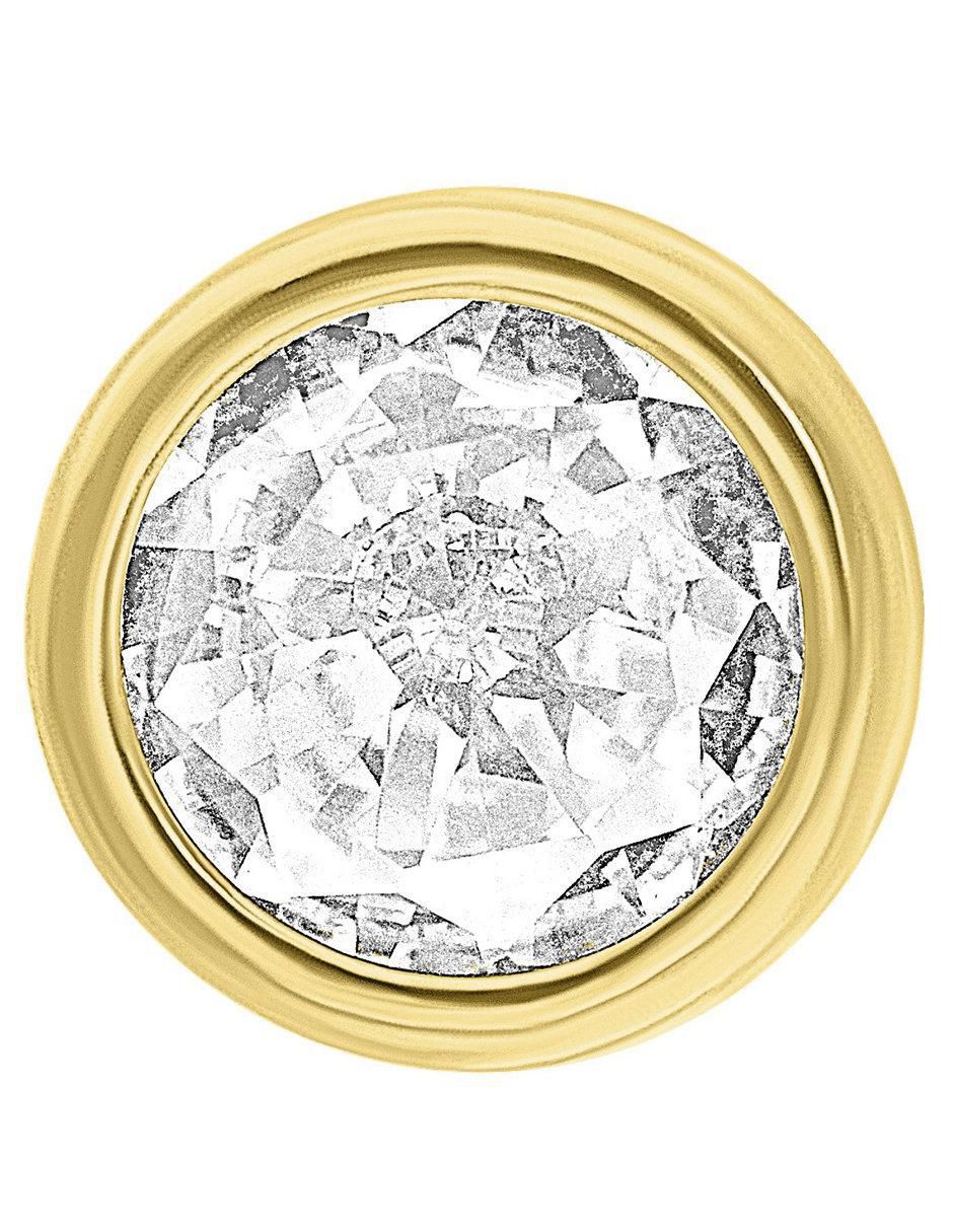 Broqueles de oro 10 K con acabado brillante zirconia Broqueles de oro 10 K con acabado brillante zirconia