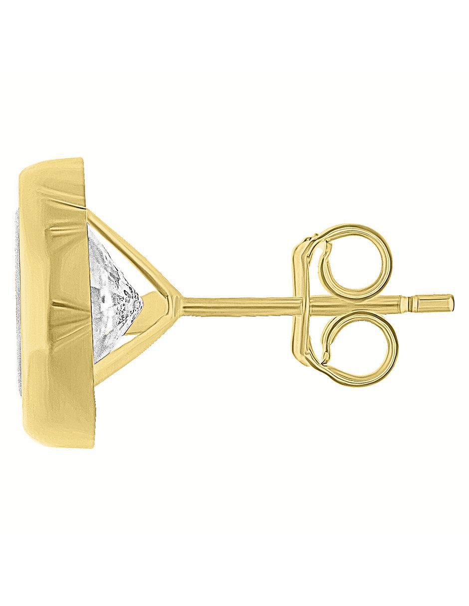 Broqueles de oro 10 K con acabado brillante zirconia 3