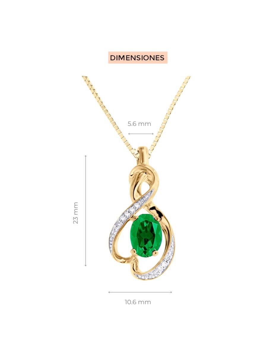 Colgante Y Dije terrence de oro 14 K esmeralda y diamante 4