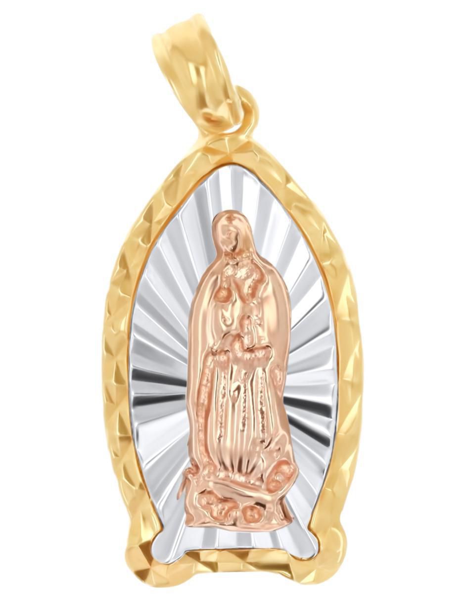 Medalla virgen de guadalupe de oro florentino 14 K