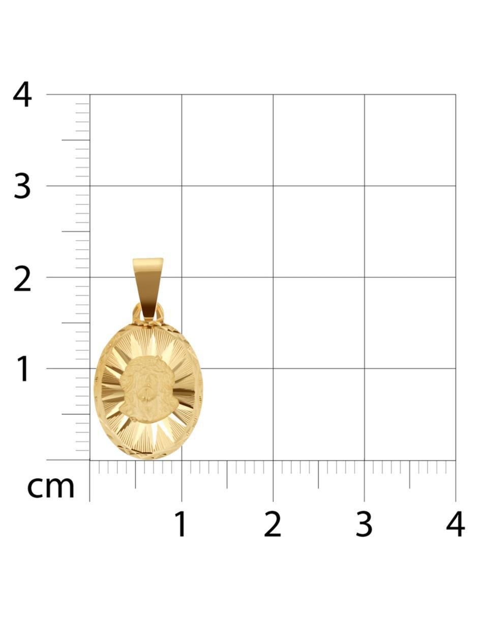 Medalla ovalado jesucristo de oro amarillo 14 K 4