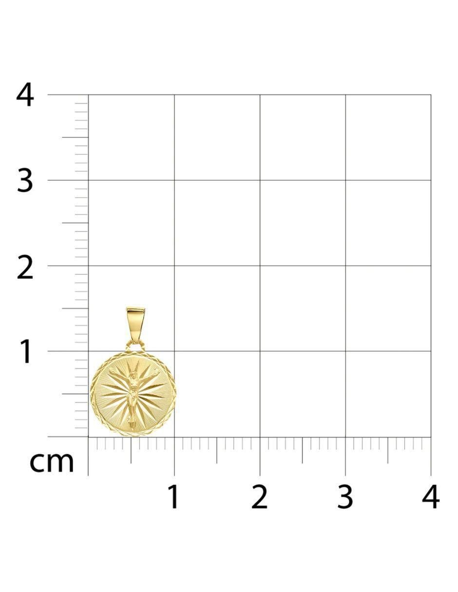 Medalla redonda jesucristo de oro amarillo 14 K 4