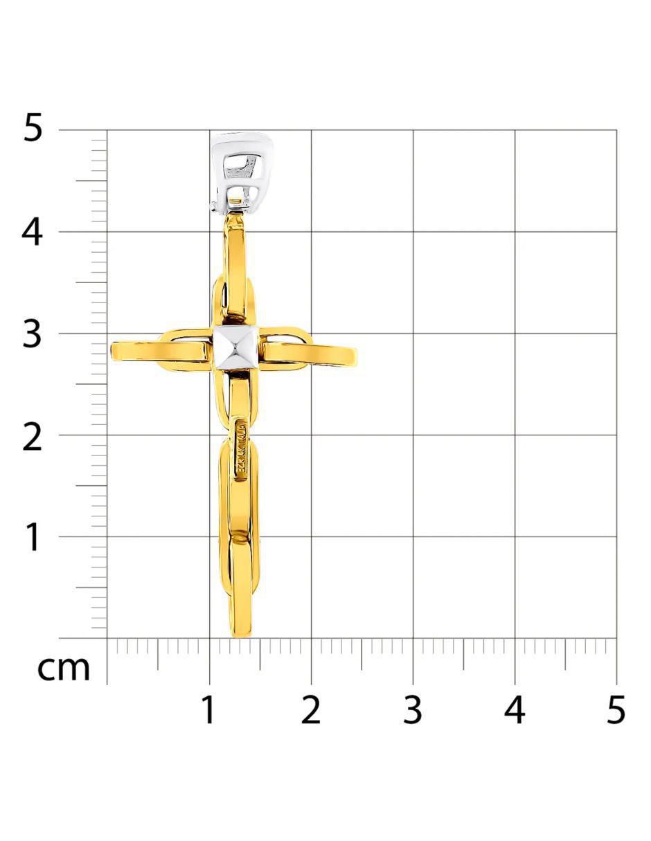 Dije de cruz de oro amarillo 14 K 2