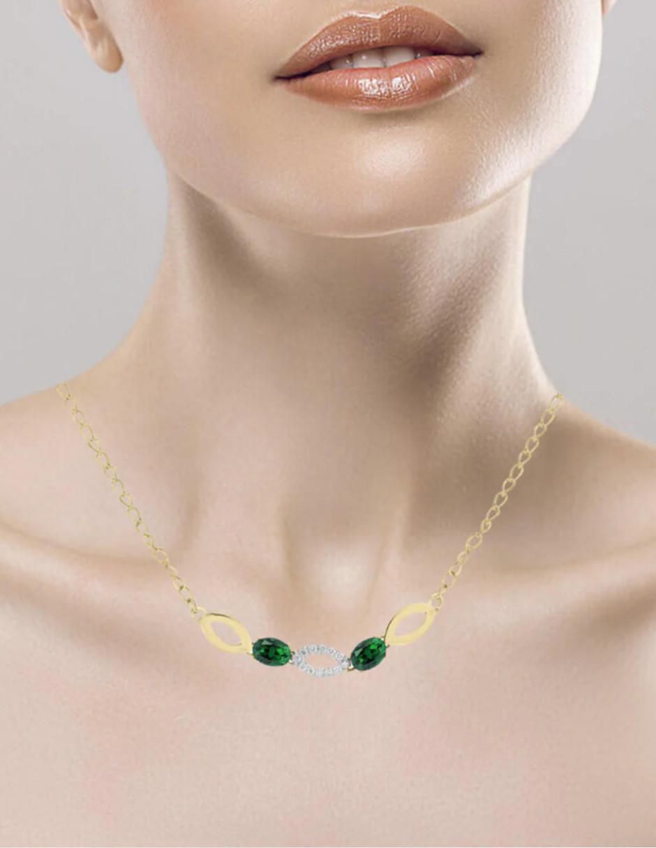 Gargantilla ovalada Noa de oro 14 K 2