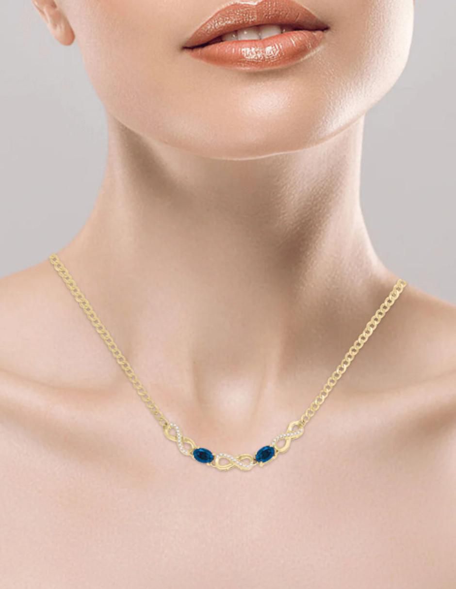 Gargantilla de infinito Lisa de oro 14 K 2