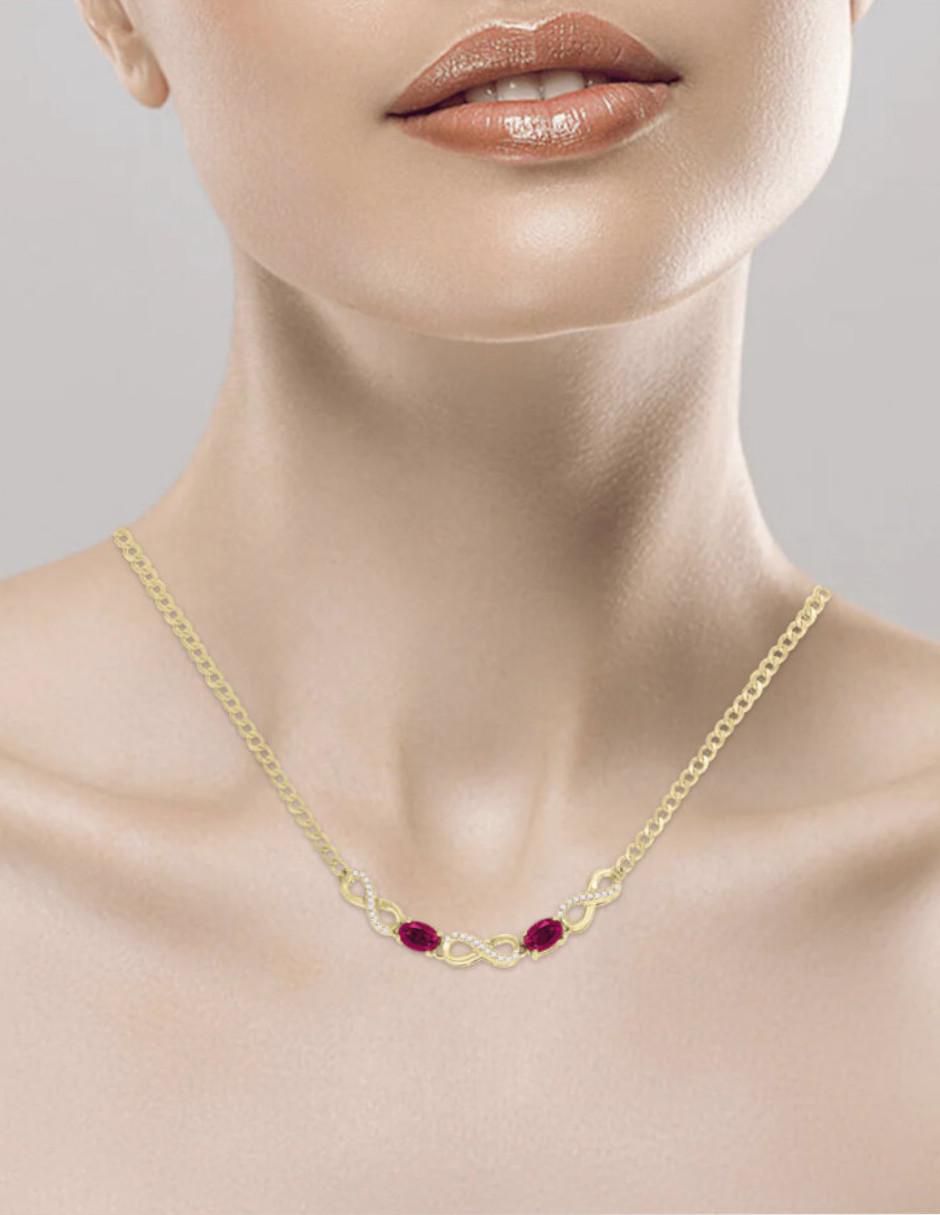 Gargantilla de infinito Lisa de oro 14 K 2
