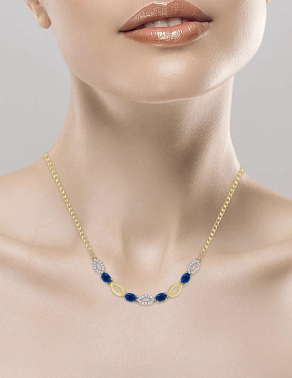Gargantilla ovalada Noa de oro 14 K 2