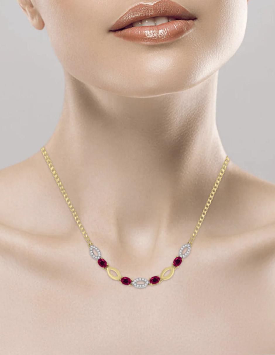 Gargantilla ovalada Noa de oro 14 K 2