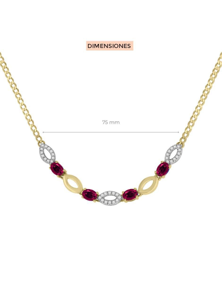 Gargantilla ovalada Noa de oro 14 K 3
