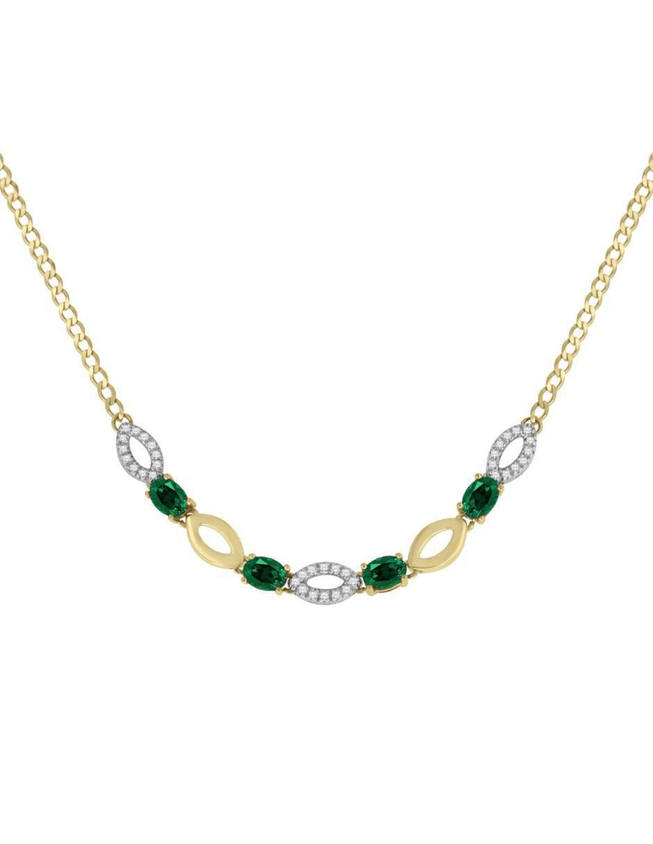 Gargantilla ovalada Noa de oro 14 K