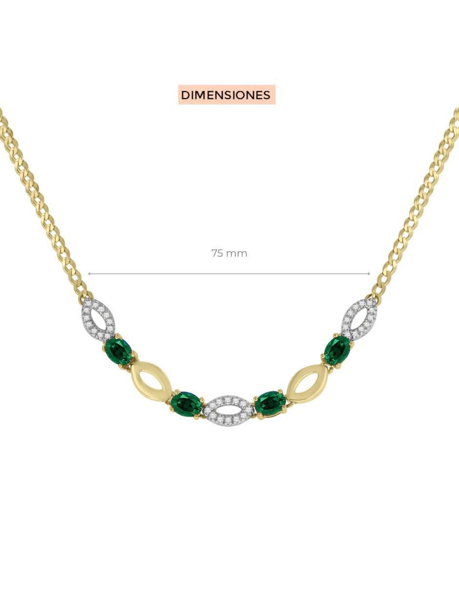 Gargantilla ovalada Noa de oro 14 K 3