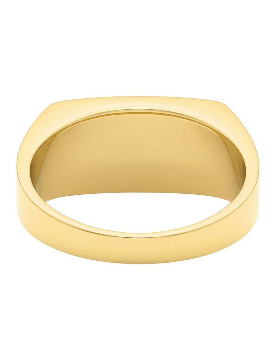 Anillo circular 10 k de oro zirconia pulido 2
