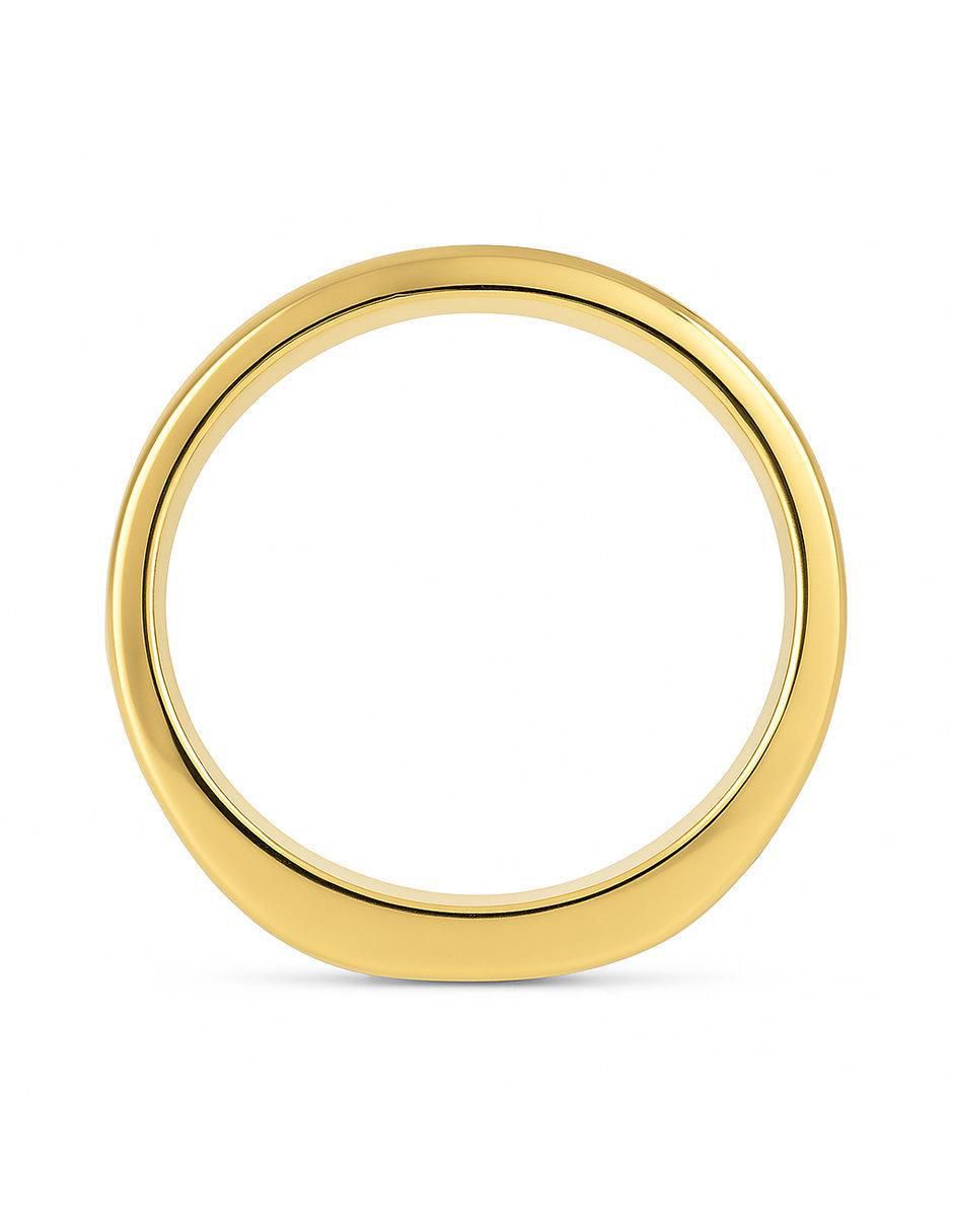 Anillo circular 10 k de oro zirconia pulido 3
