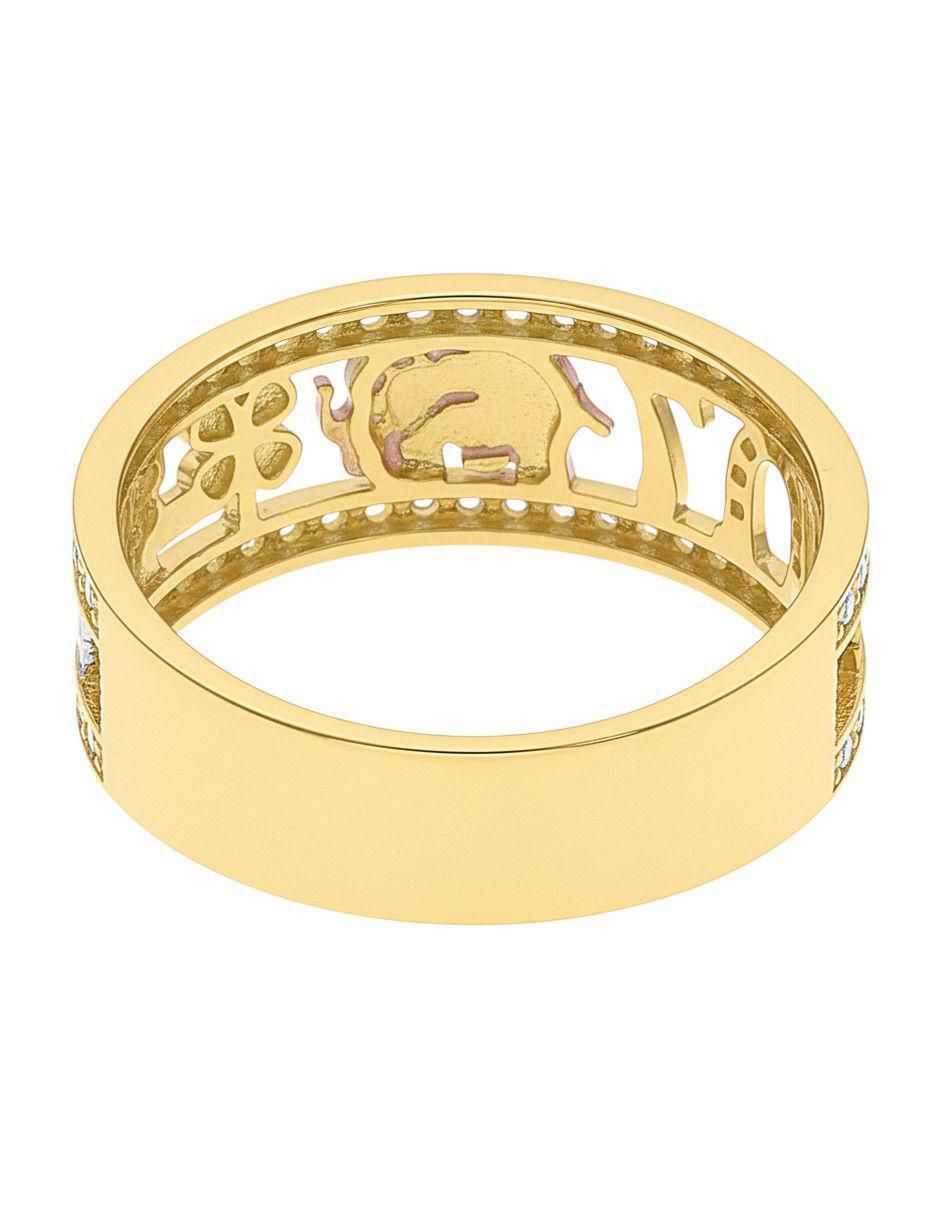 Anillo circular 10 k de oro zirconia pulido 3