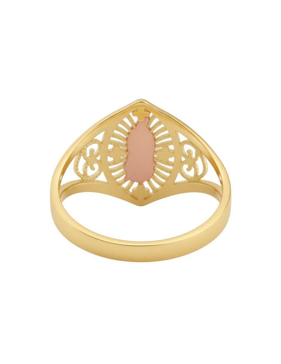 Anillo circular 10 k de oro zirconia pulido 2