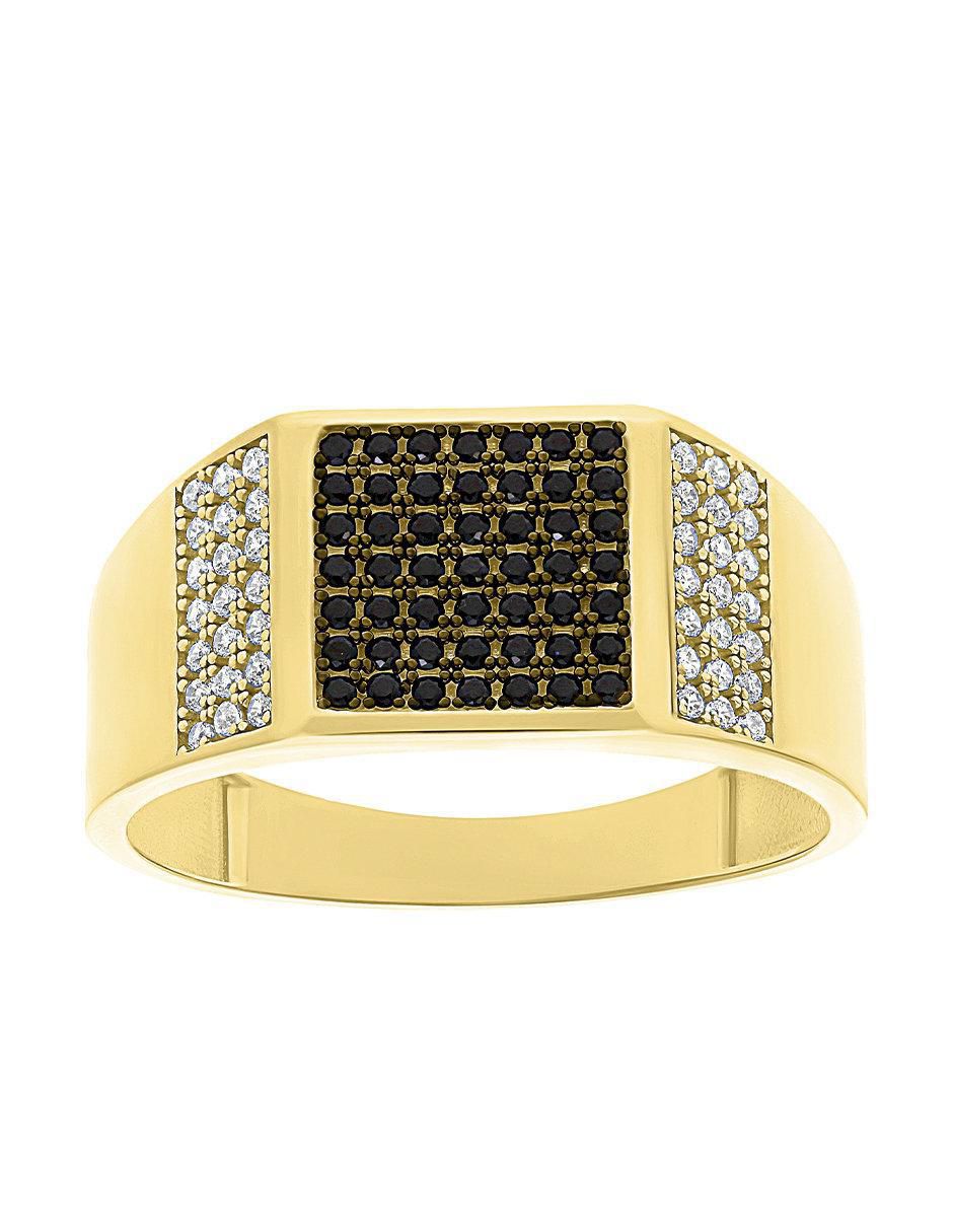 Anillo circular 10 k de oro zirconia pulido