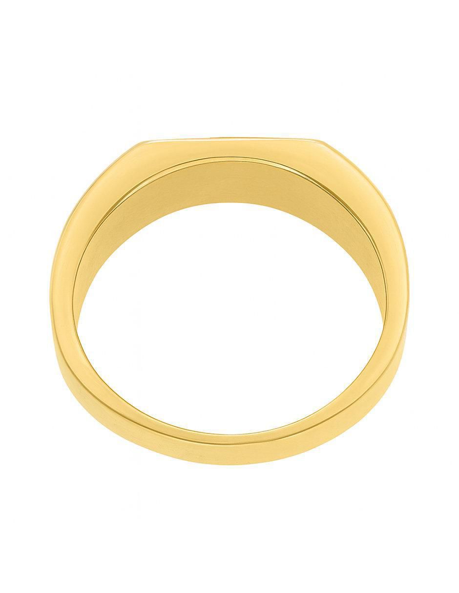 Anillo circular 10 k de oro zirconia pulido 3