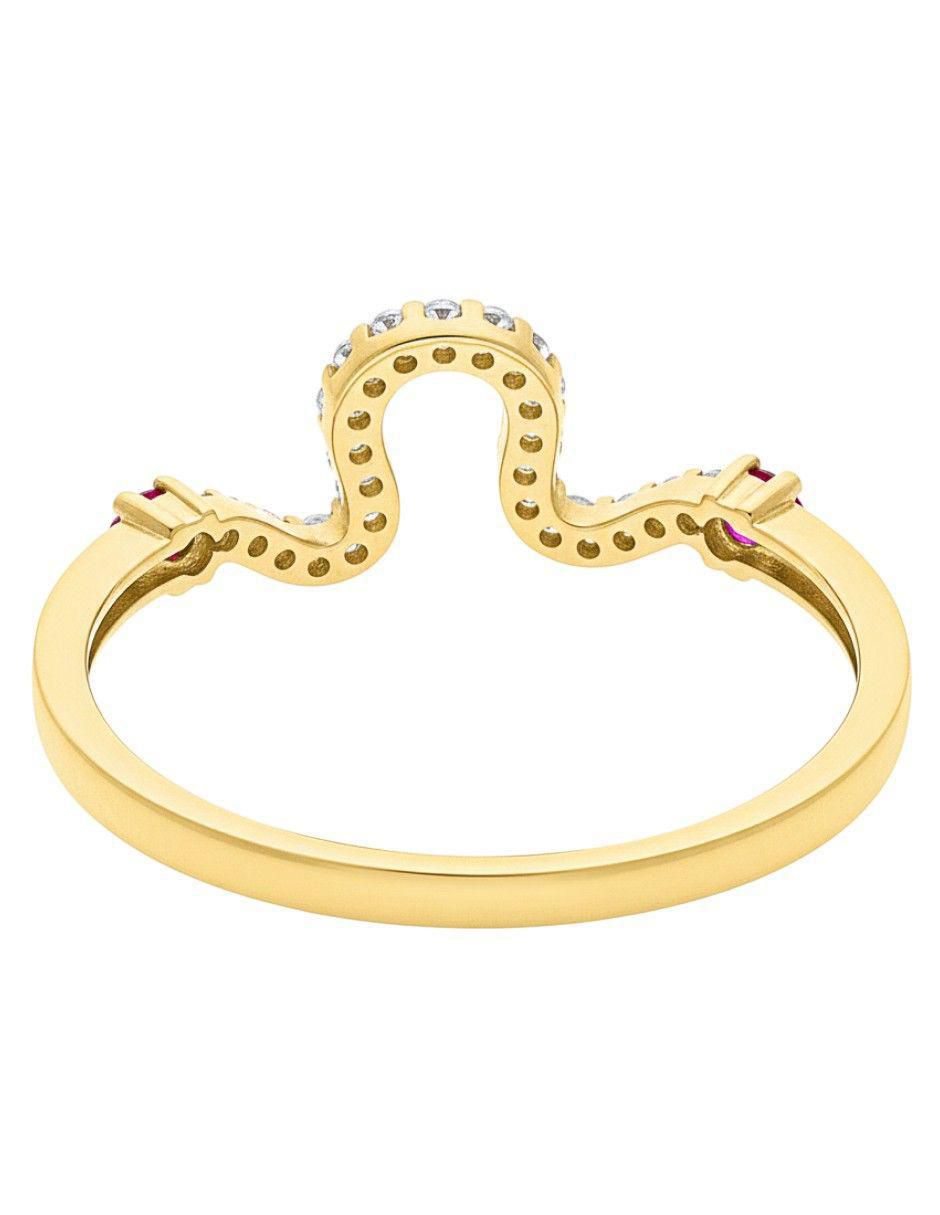 Anillo de serpiente 10 k de oro zirconia pulido 3
