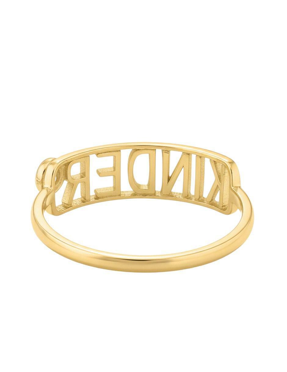 Anillo rectangular 10 k de oro zirconia pulido 3